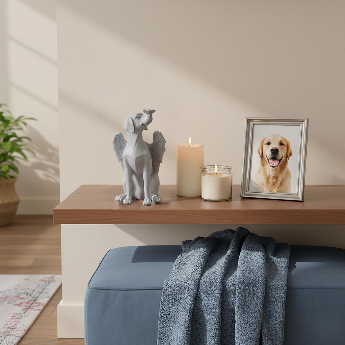 GRABSCHMUCK Hund - Grau, Kunststoff (11/20/11cm) - Relaxdays