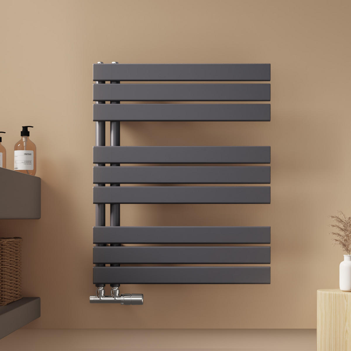 HEIZKÖRPER wasserführend Anthrazit 76,2/60/5,9 cm - Anthrazit, Metall (60/76.2/5.9cm) - EMKE