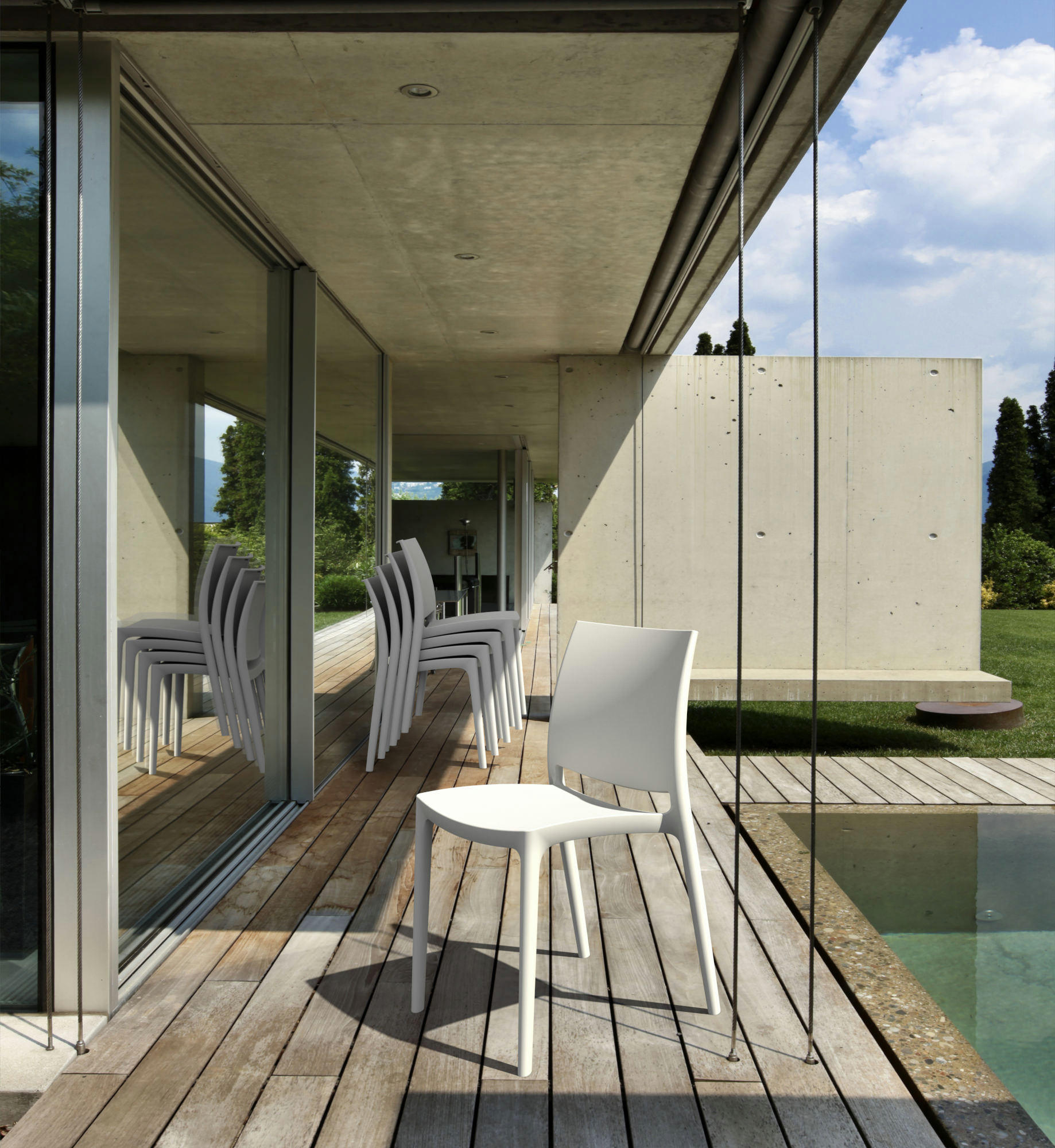 Thumbnail - CLP Gartenstuhl, Weiß, Kunststoff, 44x81x50 cm, Esszimmer, Stühle, Esszimmerstühle, Vierfußstühle