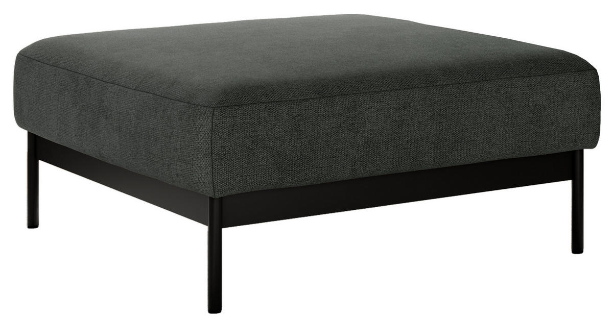 SCHLAFSOFA SALENTO Dunkelgrau Struktur - Dunkelgrau/Schwarz, Textil/Metall (221/82/193cm) - MKS