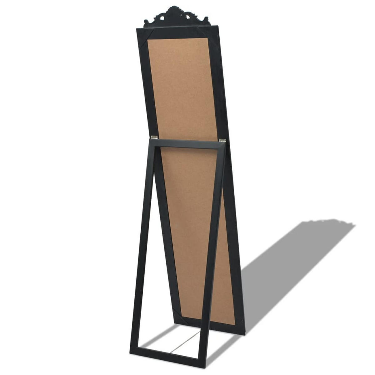 STANDSPIEGEL im Barock-Stil 160x40 cm Schwarz - Schwarz, Holz (40/160/1cm) - furnicato