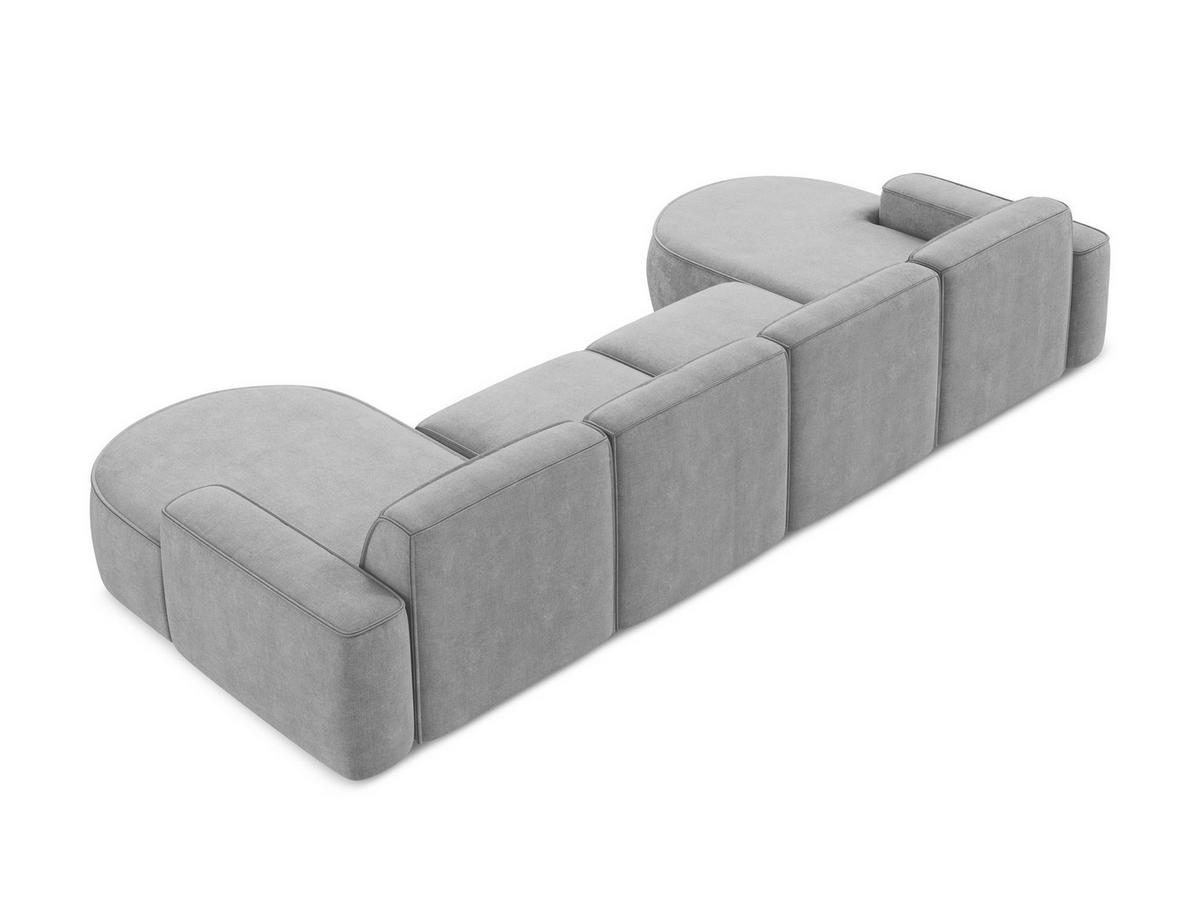 SOFAELEMENT Rechts Chenille Stoff Grau - Hellgrau/Schwarz, Holzwerkstoff/Kunststoff (179/70/113cm) - Makamii