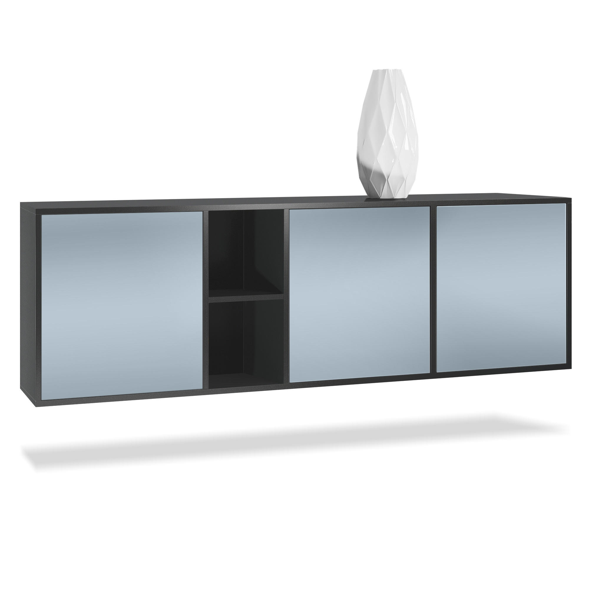 SIDEBOARD Cuba Türen in Denim - Pastellblau, Holzwerkstoff (182/53/35cm) - Vladon