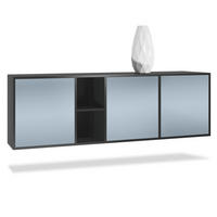 SIDEBOARD Cuba Türen in Denim - Pastellblau, Holzwerkstoff (182/53/35cm) - Vladon
