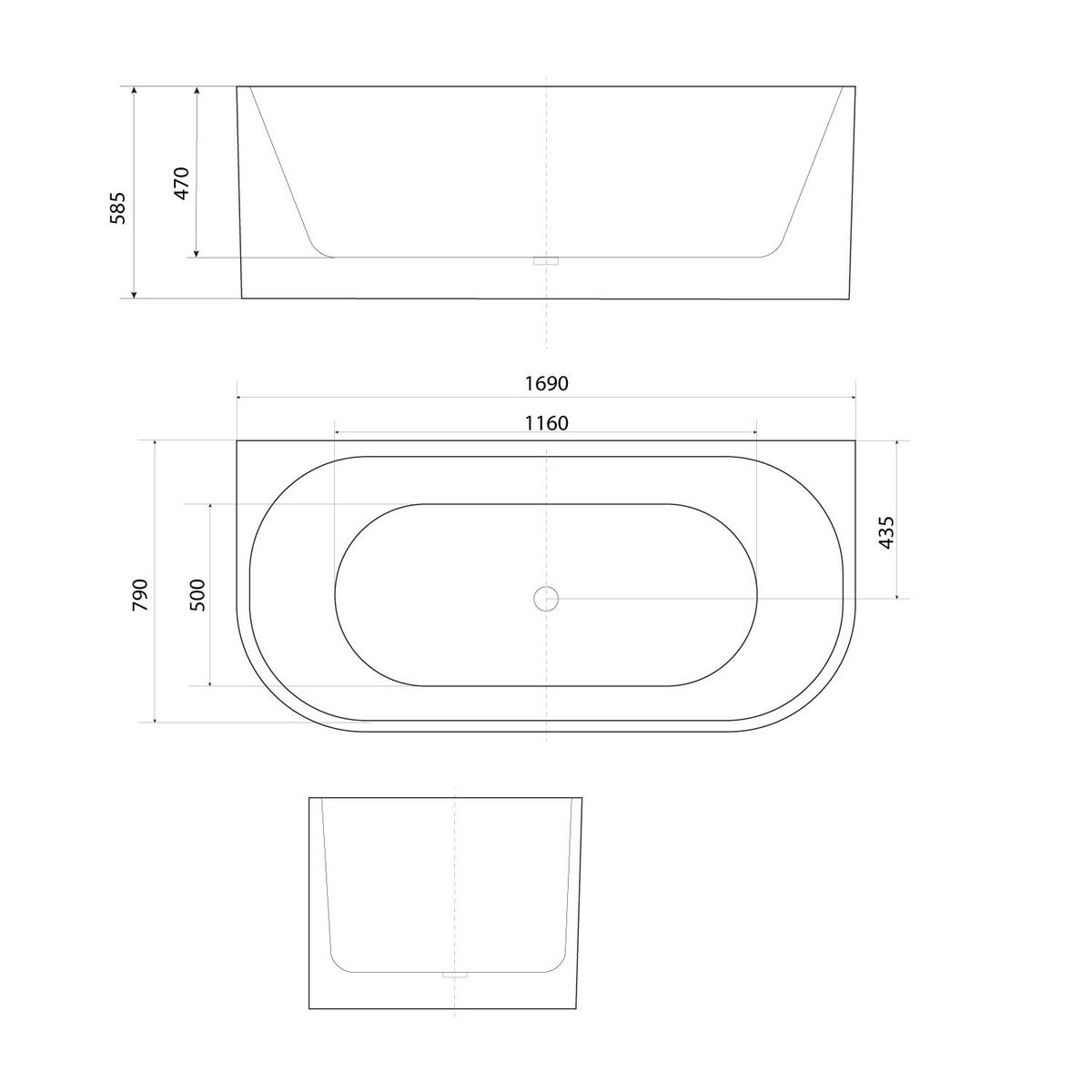 BADEWANNE freistehend F07 Komfort-Armatur - Weiß, Glas/Kunststoff (80/58/170cm) - AcquaVapore by Sandra Jentho