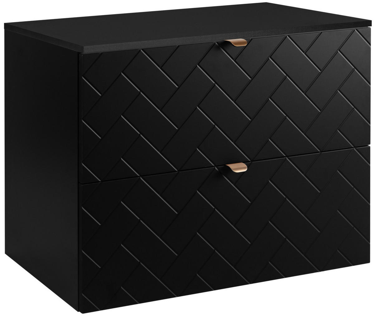 WASCHBECKUNTERSCHRANK TREND Schwarz matt 80/46/60 cm - Schwarz, Holzwerkstoff (80.6/62.6/46cm) - Rodan