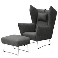 SESSEL - Chromfarben/Grau, Textil/Metall (80/112/92cm) - home24