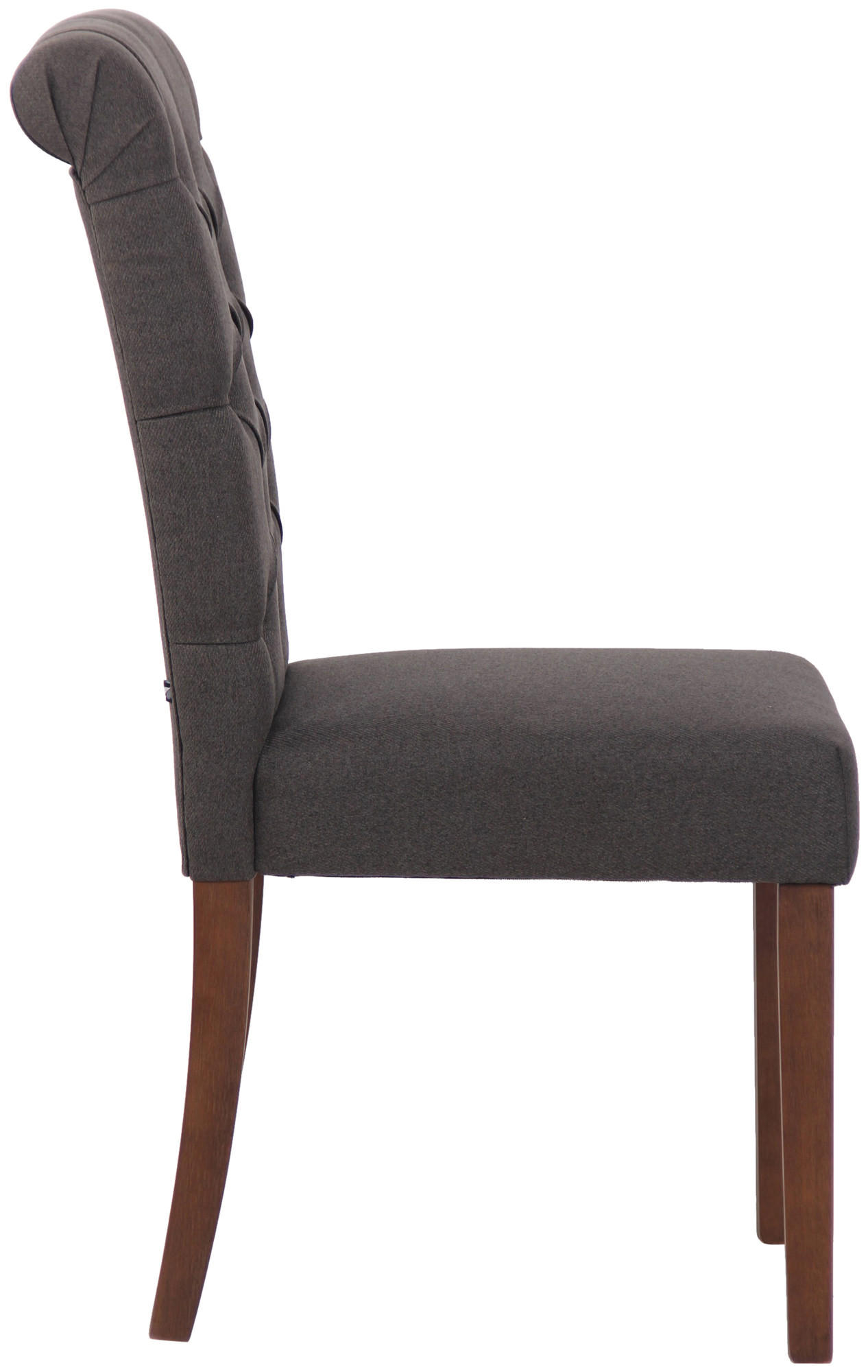 ESSZIMMERSTUHL Lisbon Stoff, Gestell Kautschukholz Braun Dunkelgrau - Dunkelgrau/Braun, Holz/Textil (45/98/63cm) - TPFLiving