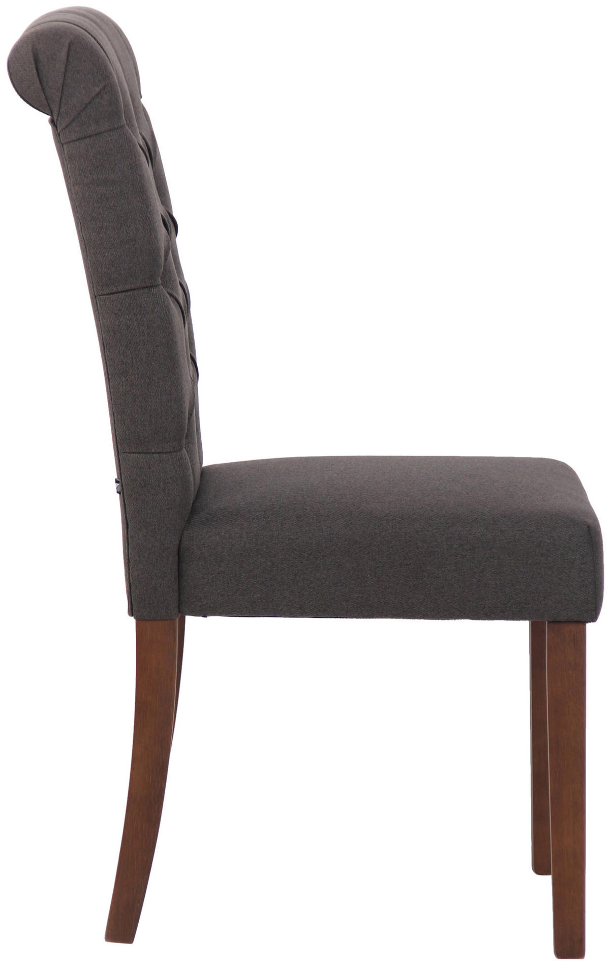ESSZIMMERSTUHL Lisbon Stoff, Gestell Kautschukholz Braun Dunkelgrau - Dunkelgrau/Braun, Holz/Textil (45/98/63cm) - TPFLiving
