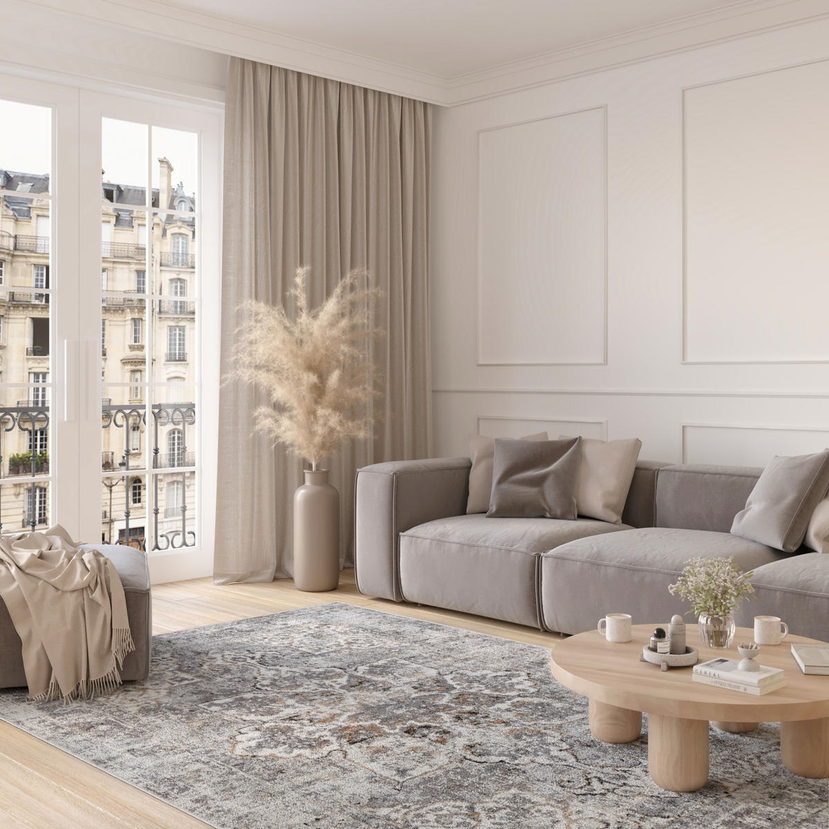 TEPPICH VALLEY Hellgrau 160/220 cm - Hellgrau, Textil (160/220cm) - Tapiso