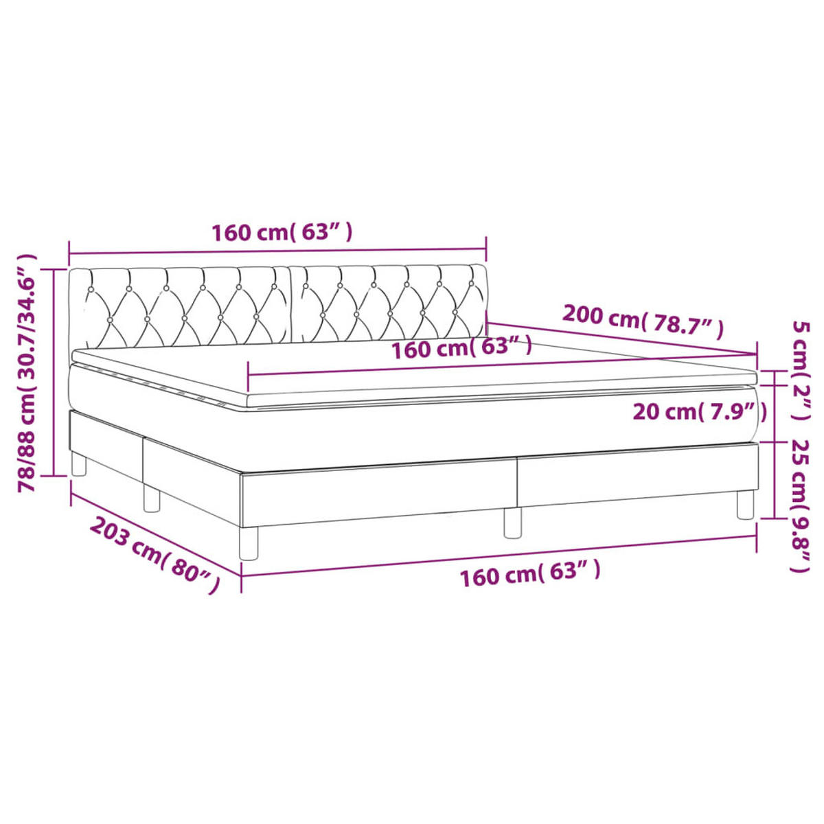 BOXSPRINGBETT MIT MATRATZE HELLGRAU 160X200 CM SAMT - Hellgrau, Holz/Textil (160/200cm) - vidaXL