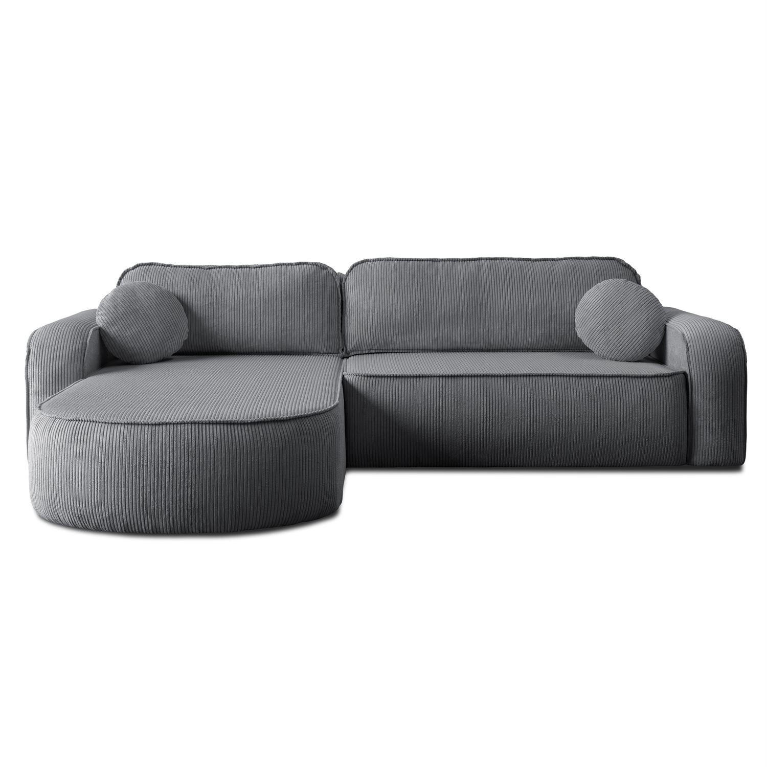 ECKSOFA VENUS mit Schlaffunktion und Bettkasten, Poso 60 - Grau, Textil (275/178cm) - Lookway