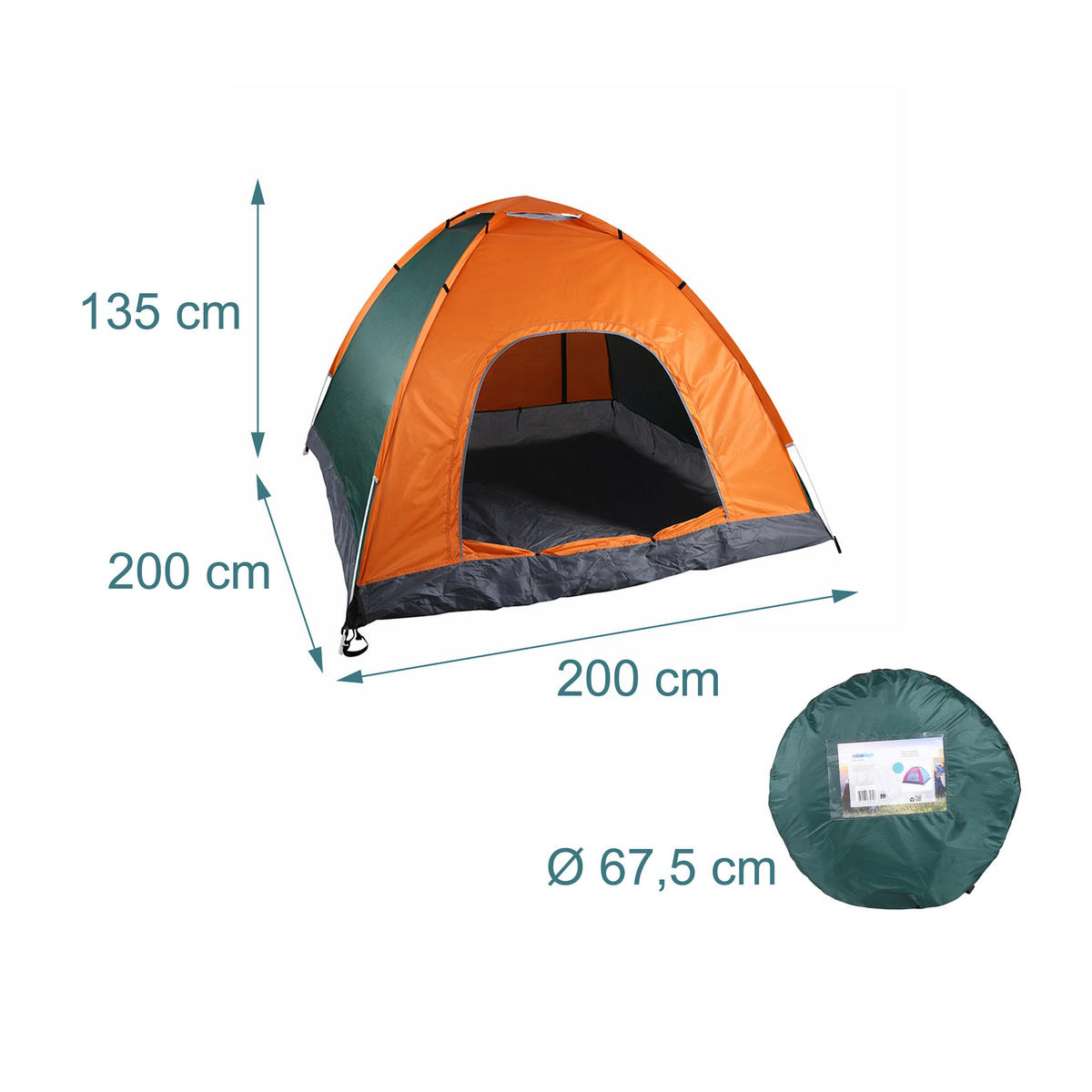 POP-UP stan na pláž - různobarevná, textil/plast (200/200cm) - Relaxdays