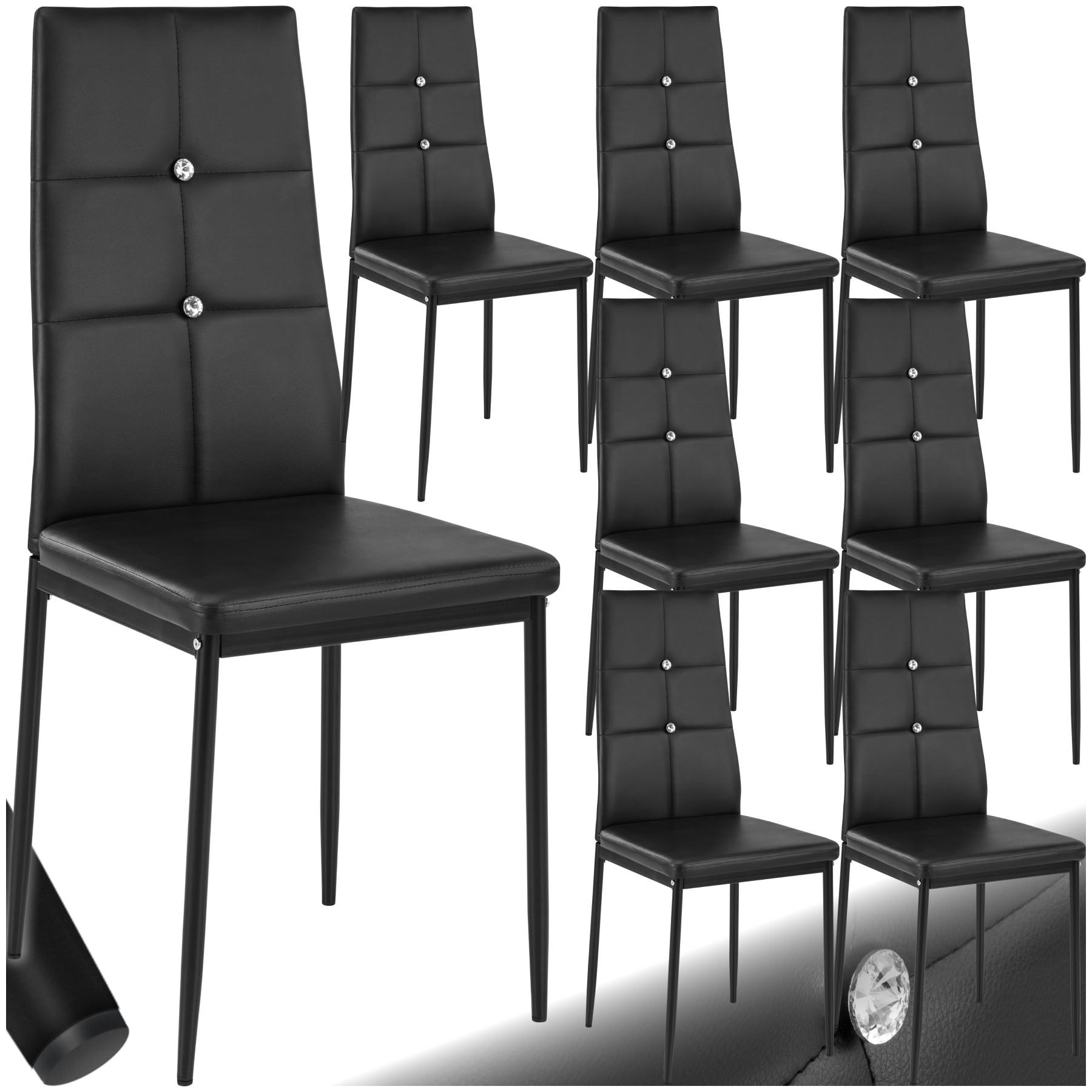 ESSZIMMERSTUHL 8er Set Julien 40 x 42 x 97 cm schwarz - Schwarz, Textil (42/97/40cm) - tectake