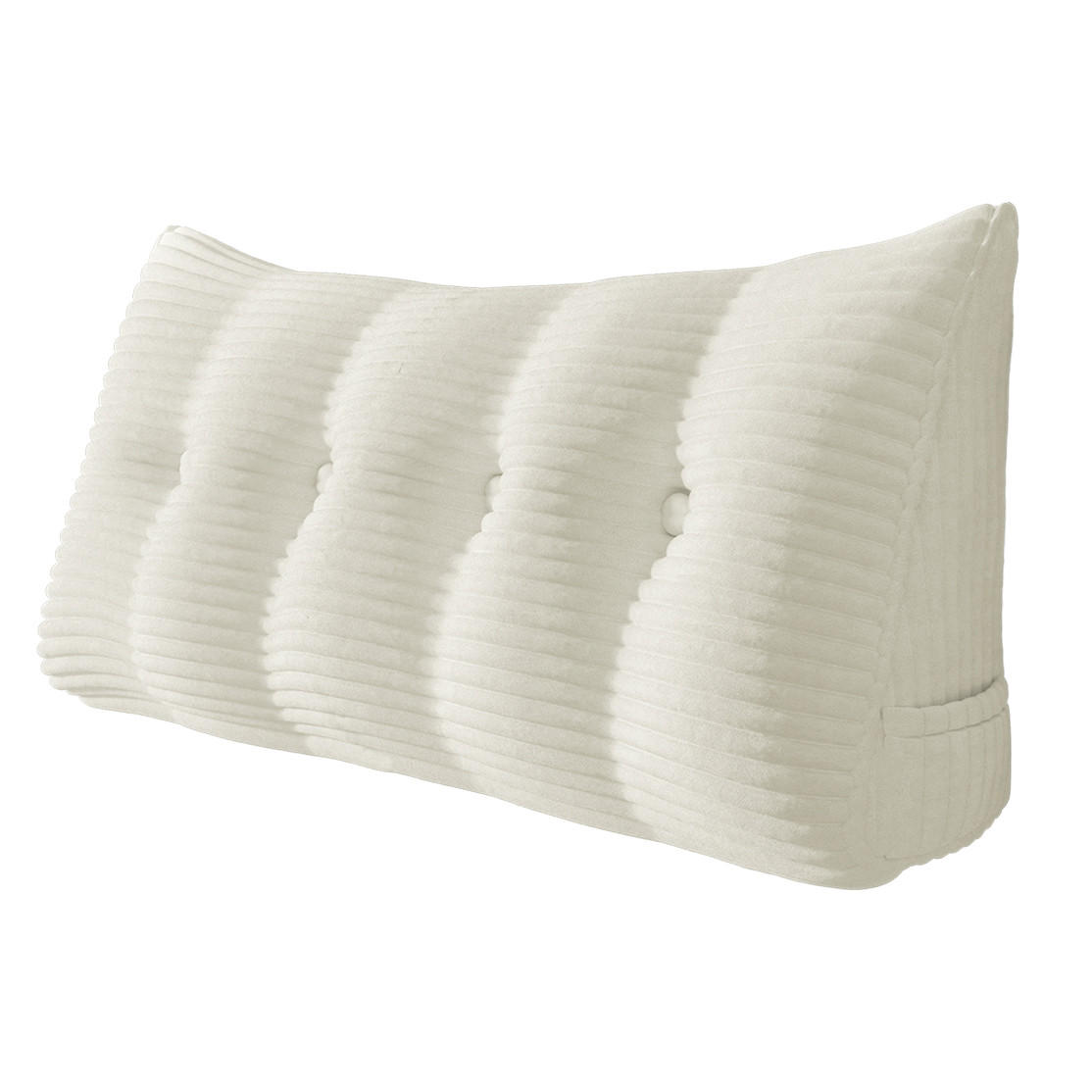 RÜCKENKISSEN für Bett Kord Weiß 140 cm - Weiß, Textil (50/140cm) - Vercart