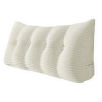 RÜCKENKISSEN für Bett Kord Weiß 140 cm - Weiß, Textil (50/140cm) - Vercart