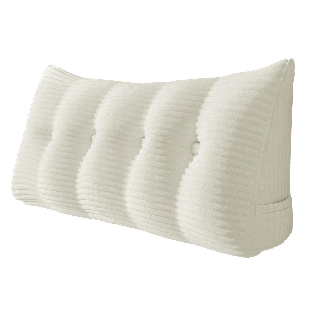 RÜCKENKISSEN für Bett Kord Weiß 140 cm - Weiß, Textil (50/140cm) - Vercart