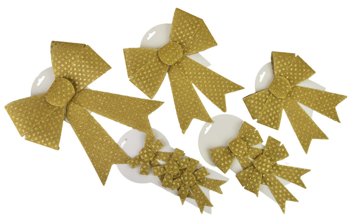 SCHLEIFE Santa Lila 2er Set Gold 15x15x15,5 cm Kunststoff - Goldfarben, Kunststoff (15/15.5/15cm) - Mondex