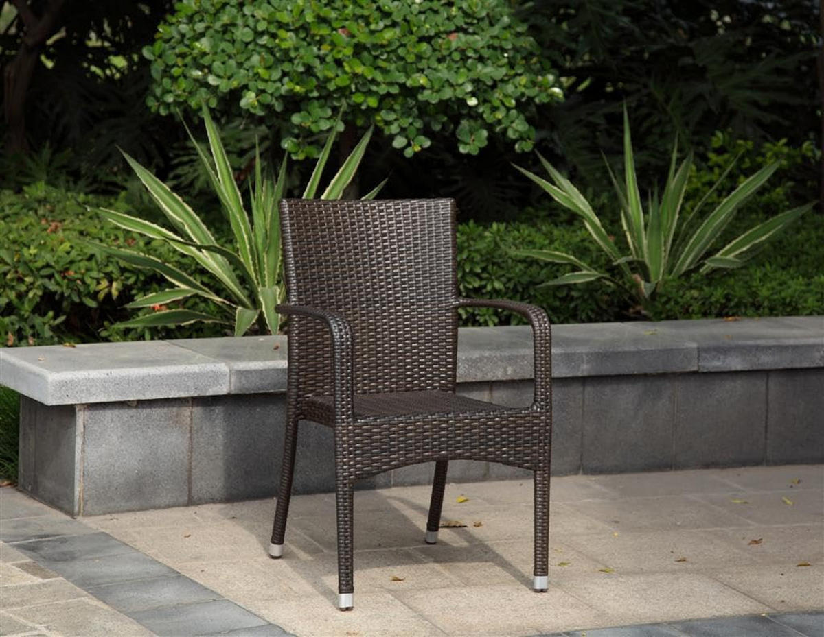 GARTENSTUHL 2er Set Emma Stapelstuhl - Braun, Kunststoff (56/87/55cm) - DELUKE