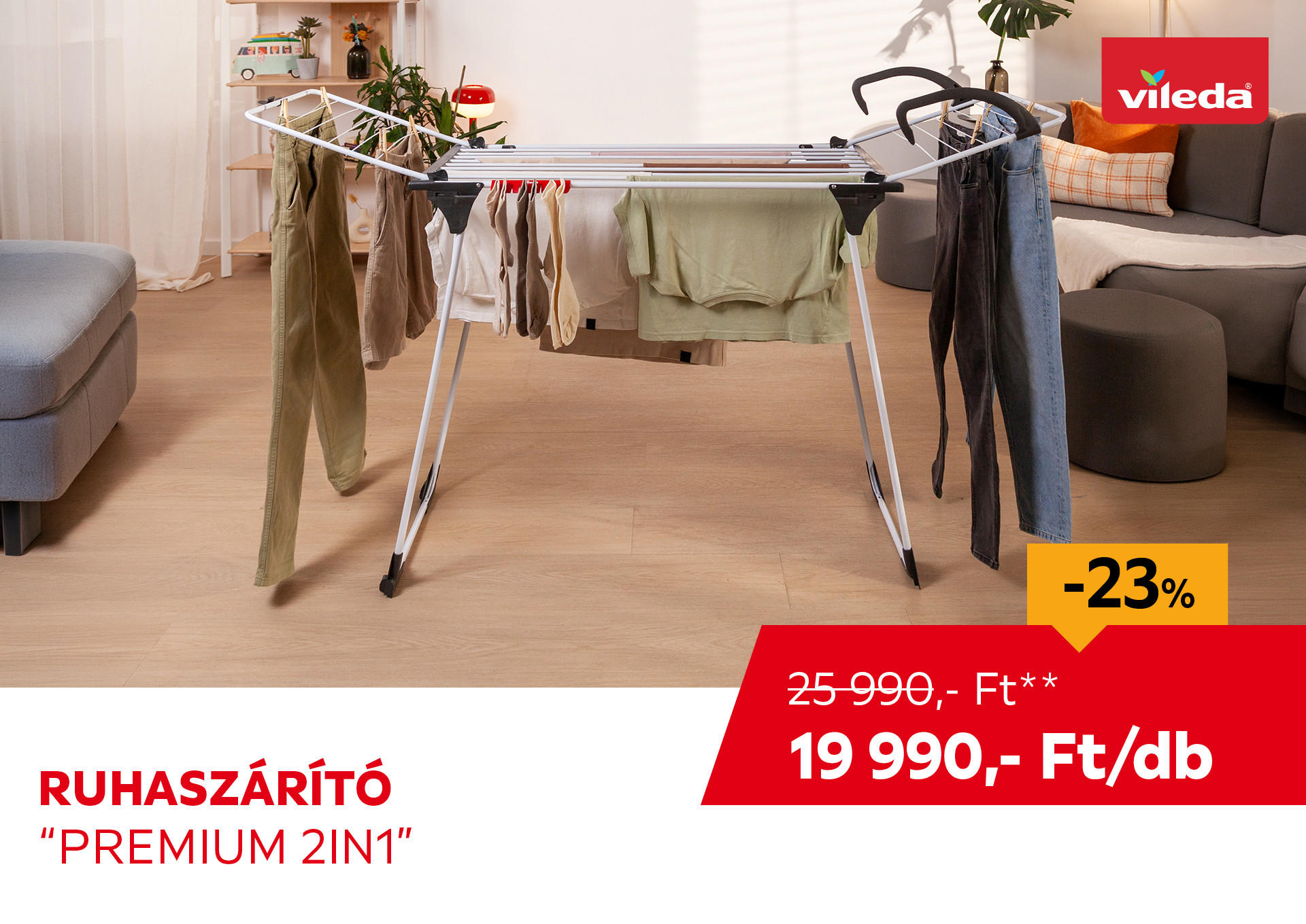 Ruhaszárító "Premium 2 in1" Kiemelt termék 25990 Ft.- helyett 19990 Ft.-