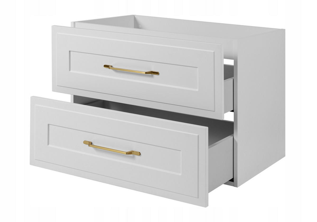 WASCHBECKUNTERSCHRANK CLASSIC 100 cm mit Arbeitsplatte Farbe: Eichen Craft mit einer Mattweißen Platte - Eichefarben/Weiß, Holzwerkstoff (100/58/46cm) - Rodan