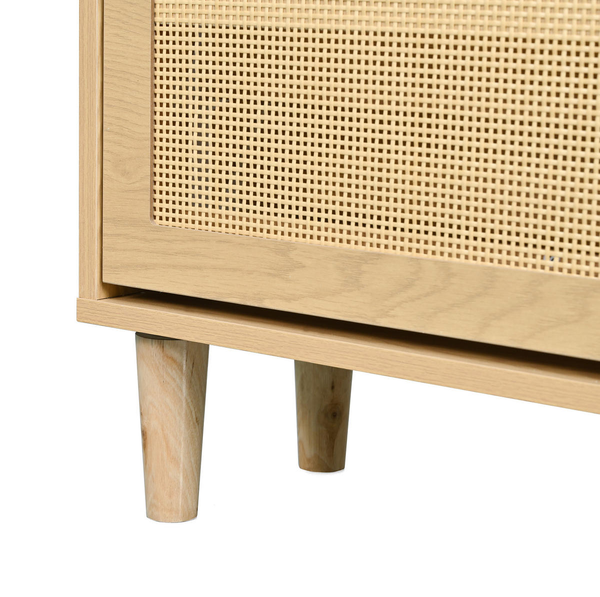 SCHUHSCHRANK aus Spanplatte 100x25x90cm in Eichefarben mit 4 Klappschubladen - Eichefarben, Holzwerkstoff (100/90/25cm) - Modfu