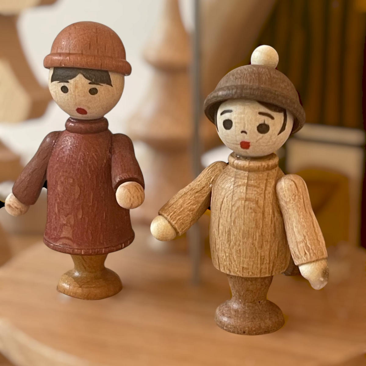 PYRAMIDE mit Räucherhaus für 3 Teelichter 19/19/23 cm - Multicolor, Holz (19/23/19cm)