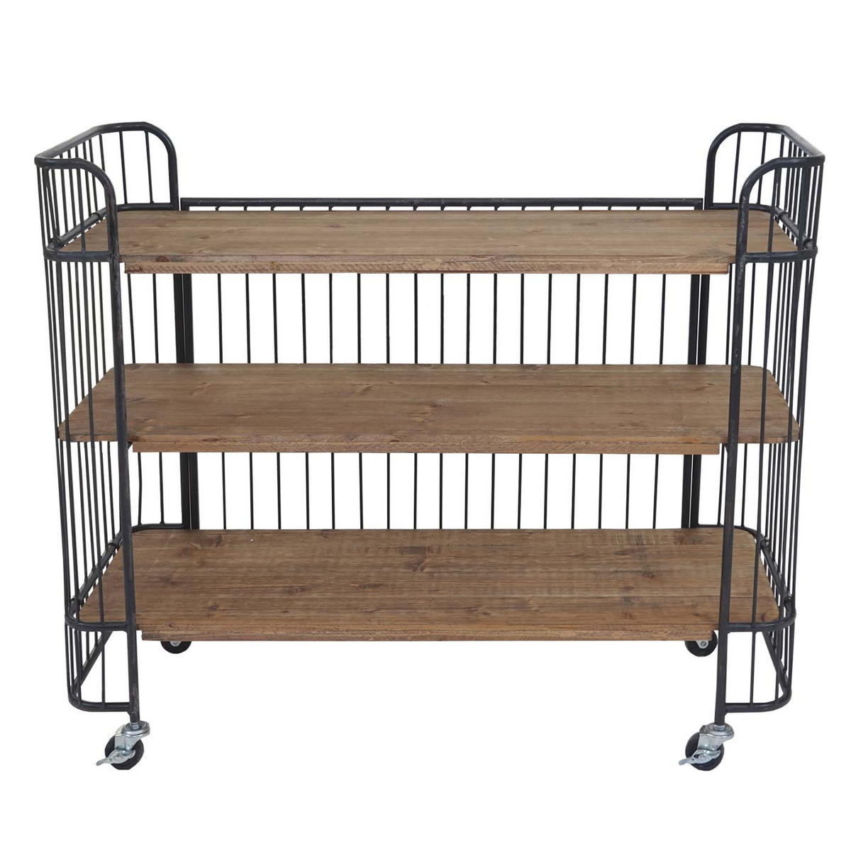 ROLLWAGEN Braun, Schwarz - Schwarz/Braun, Holz (98/84/36cm) - MCW