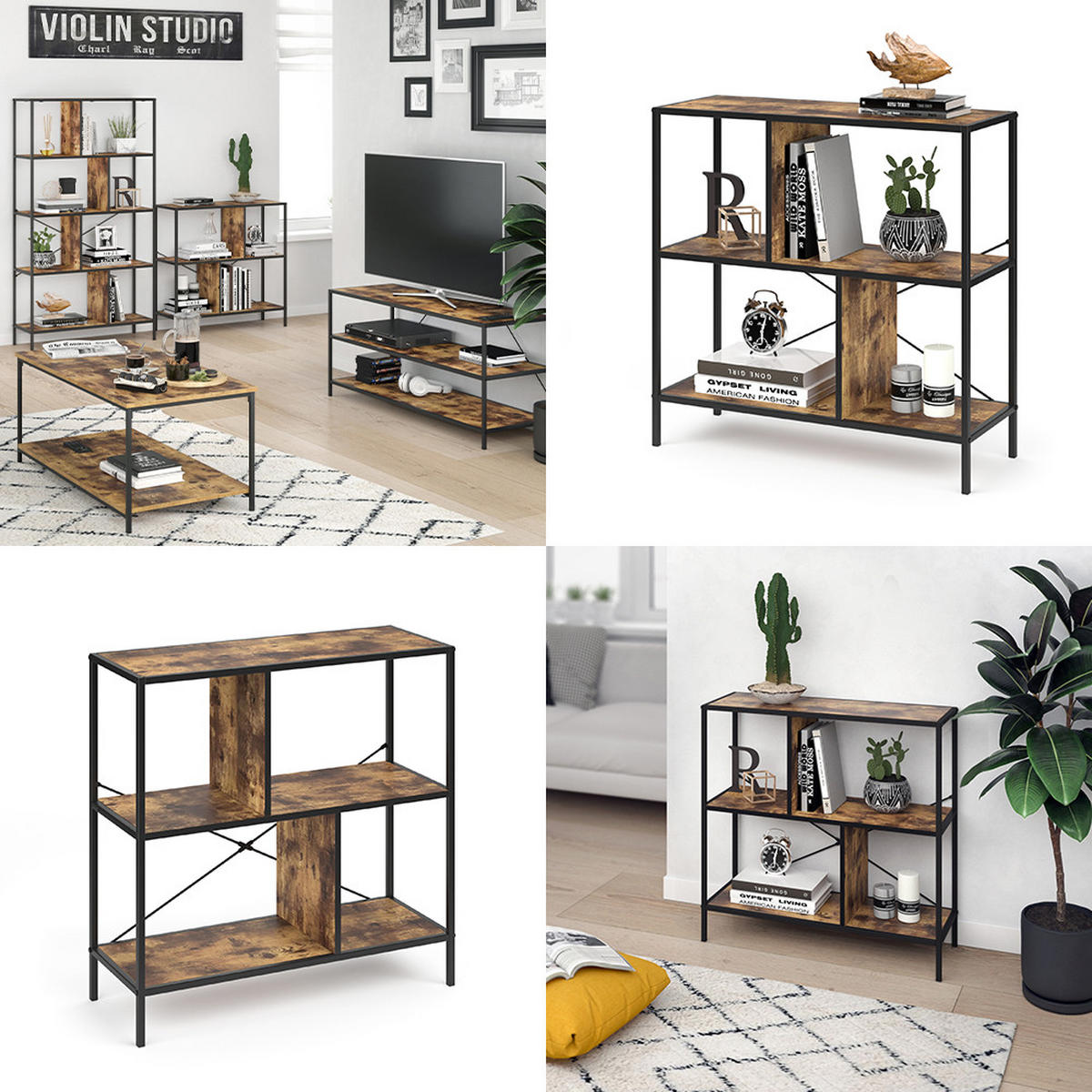 RAUMTEILER Fyrk Antikholz 80 x 79 cm - Eichefarben, Holzwerkstoff (80/79/30cm) - Vicco