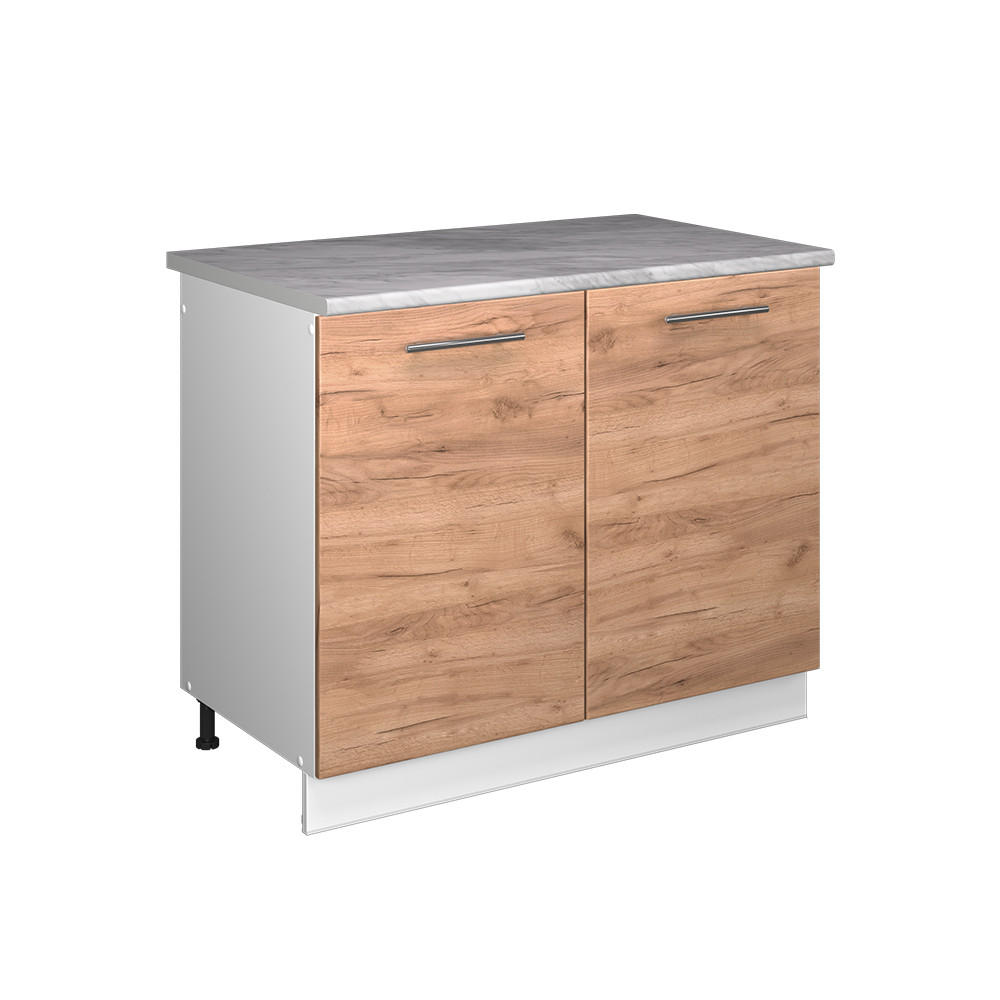 DISKBÄNKSSKÅP Fame-Line, Goldkraft ek/Vit, 100 cm, AP Marble Honungsek, Vit 82/100/60 cm