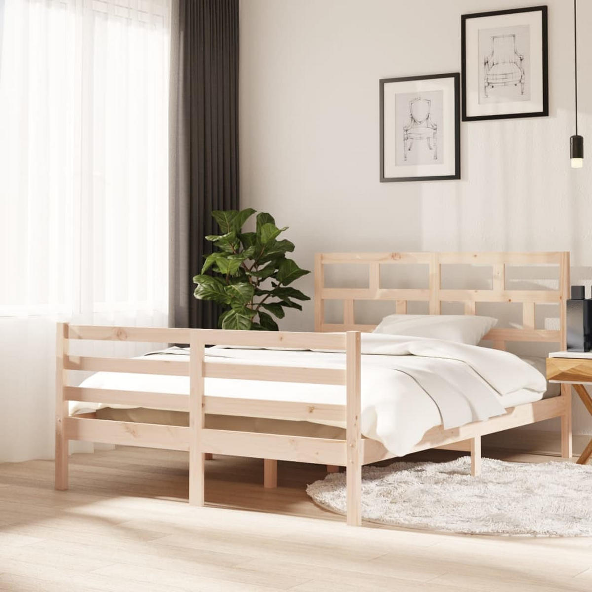 BETT Kernen 146/205.5 cm - Braun, Holz (140/200cm) - Nettlife
