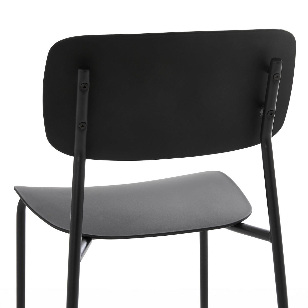 STÜHLE 2-tlg. aus Stahl und Kunststoff, Schwarz - Schwarz, Kunststoff (45/78/51cm) - Oviala