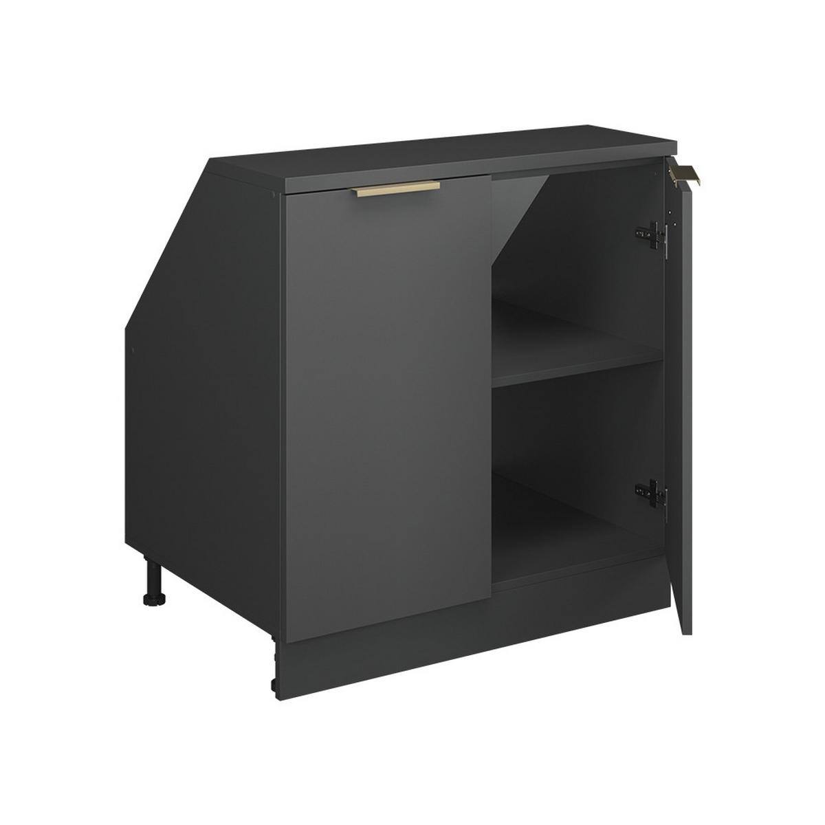 ORMARIĆ ZA KOSI KROV S VRATA Rion Antracit-Zlatna 80 x 81.6 cm s 2 vrata, korpus ormara dubine 60 cm - antracit, drvni materijal (80/83.8/60cm) - Vicco