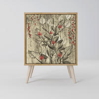 SIDEBOARD HERBAL GRACE, Eichefarben, 57,5x42x77,5 cm, Schräge Buchenholzfüße - Eichefarben/Buchefarben, Holzwerkstoff/Buchenholz (57.5/77.5/42cm) - SpaceRebels