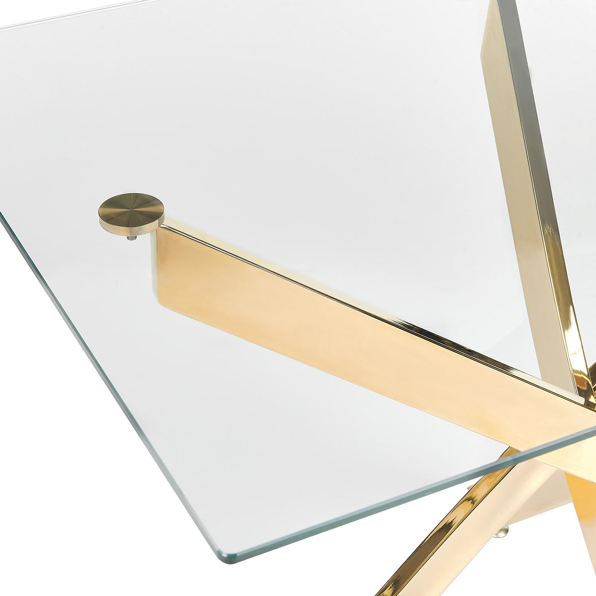 ESSTISCH 120/70/76 cm Goldfarben, Transparent Rechteckig Maramo - Goldfarben, Glas (120/70/76cm) - Beliani