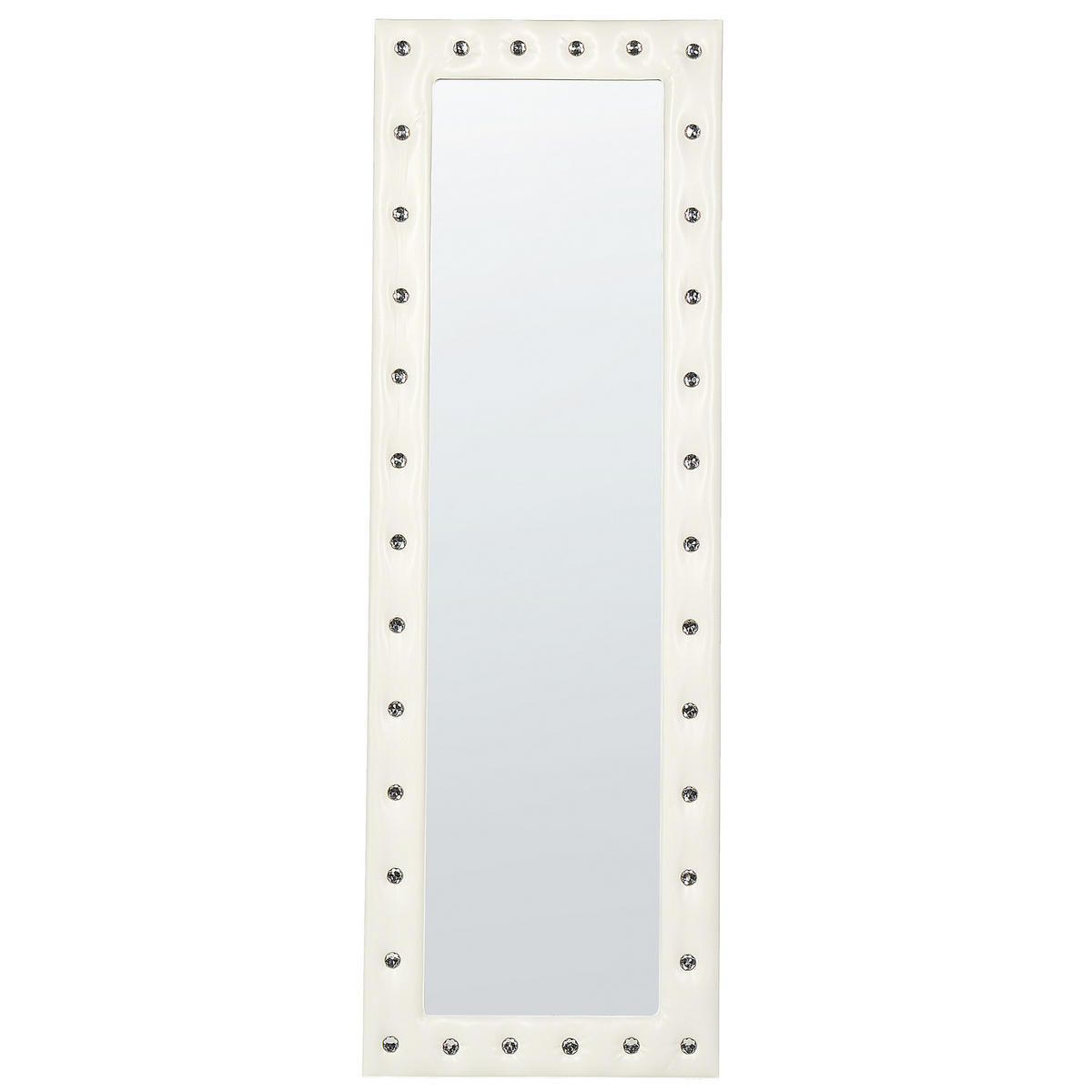 STEHSPIEGEL ausKunstleder50/150cmWeissANSOUIS Ansouis - Weiß, Kunststoff (50/150/33cm) - Beliani