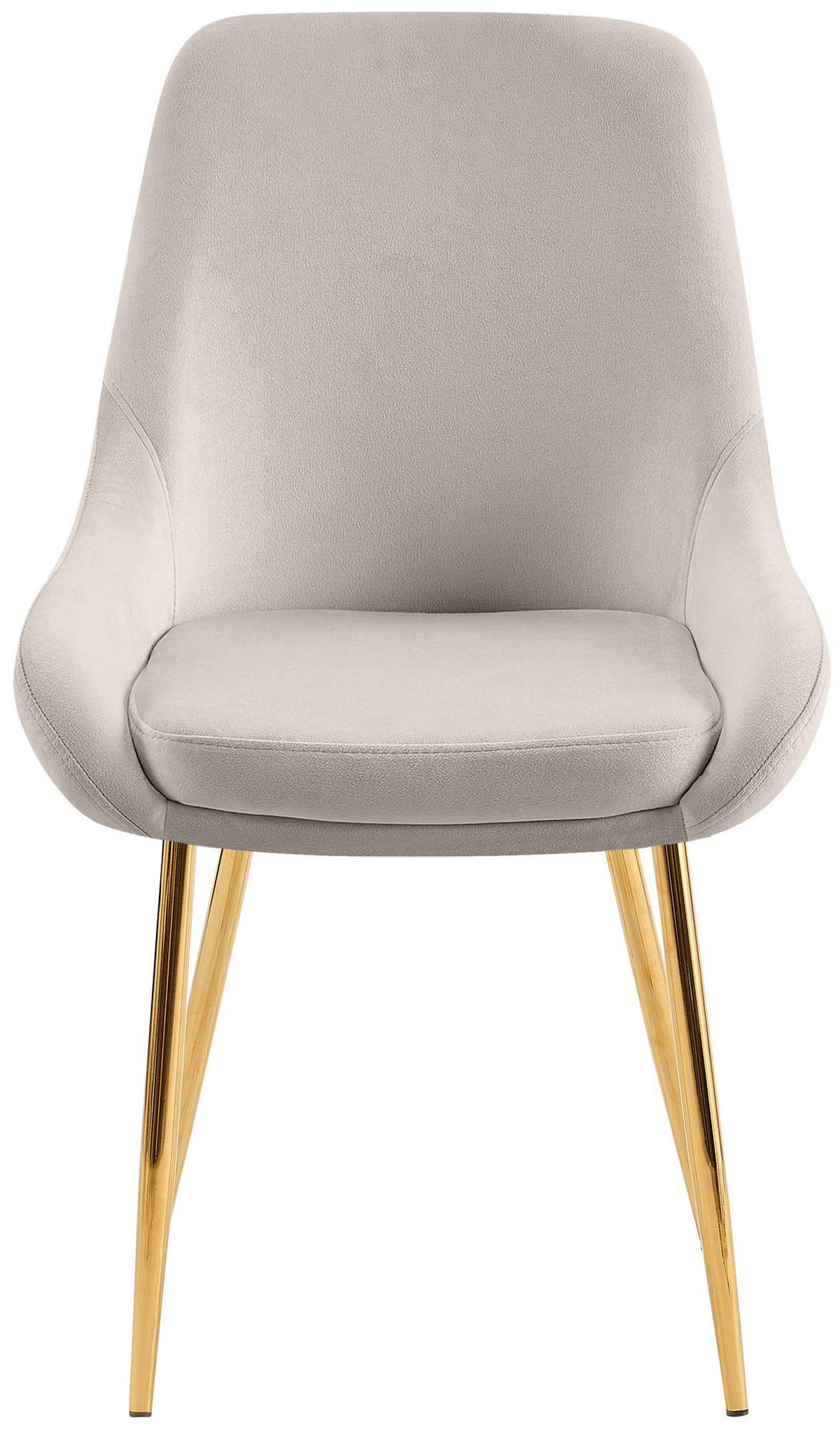 ESSZIMMERSTUHL 2er Set Punar Samt Grau Gold Wohnzimmerstuhl - Grau, Textil (50/86/53cm) - DELUKE