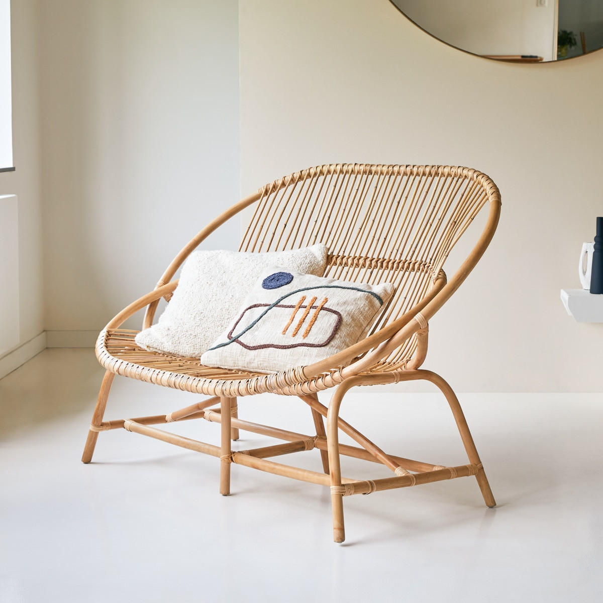 BANK Leontie Natur aus Rattan - Naturfarben, Naturmaterialien (97/97/82cm) - Sonett