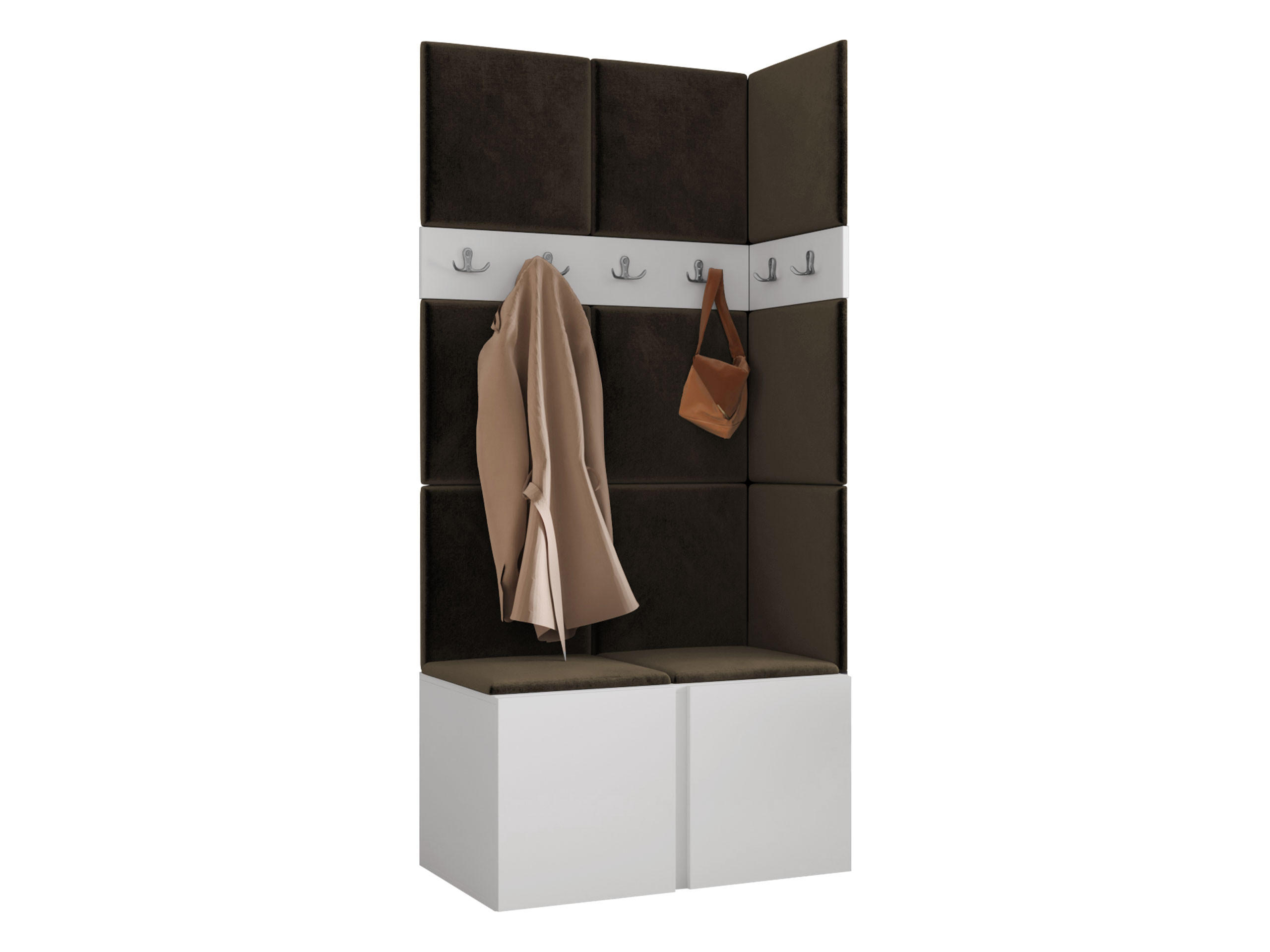 Mirjan24 Garderoben-Set Weiß, Braun 84x186x46 cm