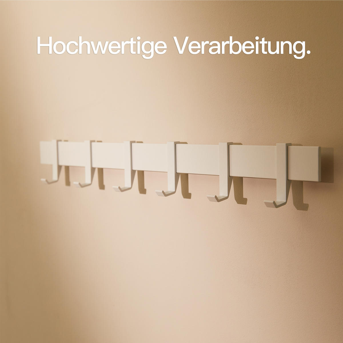 MODERNE GARDEROBENLEISTE Wandgarderobe Matt Weiß 58 cm - Weiß, Metall (58/7/5cm) - Designfabrik Hamburg