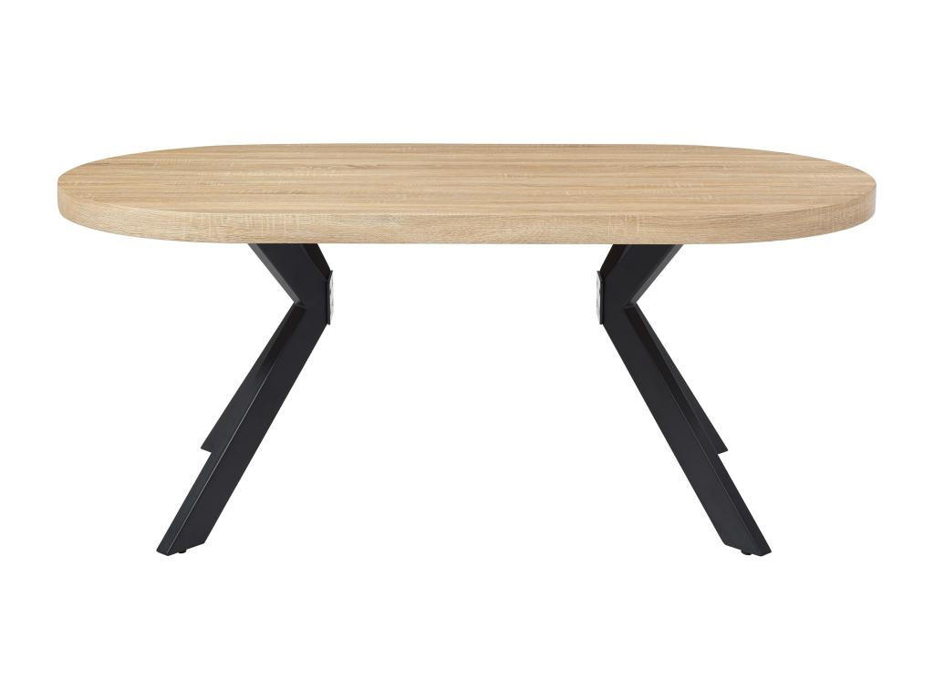 ESSTISCH - 6 Personen - MDF & Stahl - Helles Holz & Schwarz - KOMONI - Naturfarben, Holz (180/90/76cm) - Vente-Unique