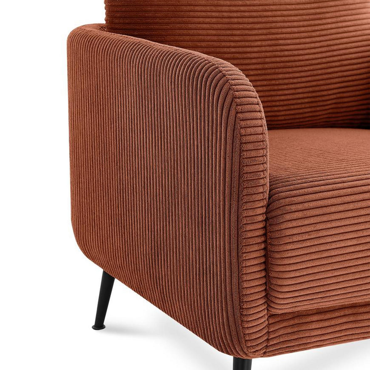 DESIGNER-SESSEL Emma aus Cord in Terrakotta - Rotbraun/Terracotta, Holz/Holzwerkstoff (71/81/75cm) - Sicaan