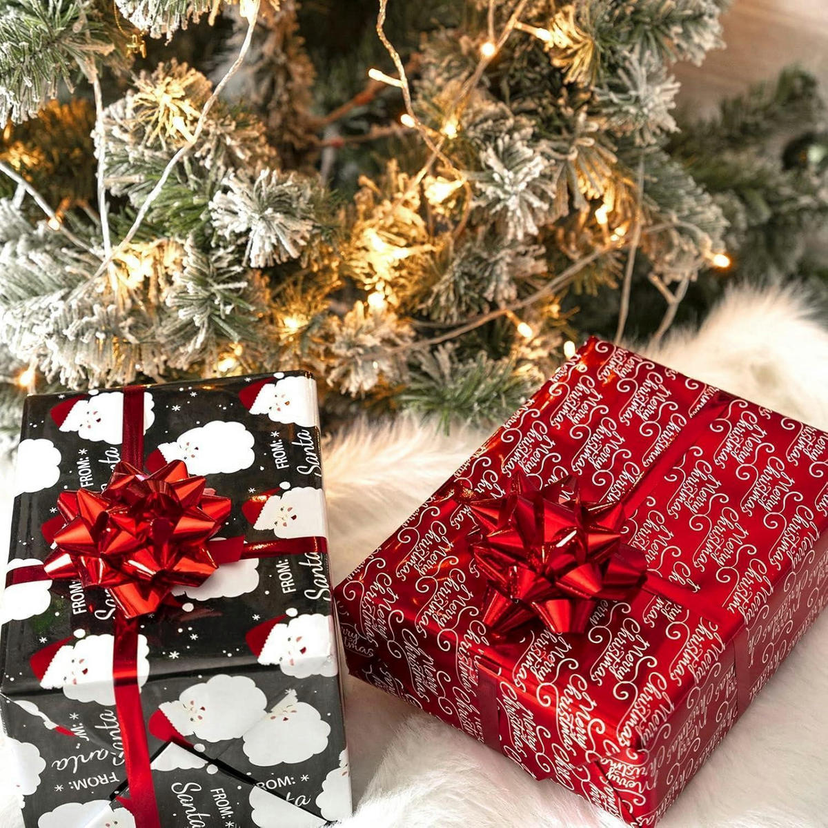 GESCHENKPAPIER Wendbar 43,2 cm x 10 m Weihnachtsmann Merry Christmas - Multicolor, Papier (4/4/43cm)