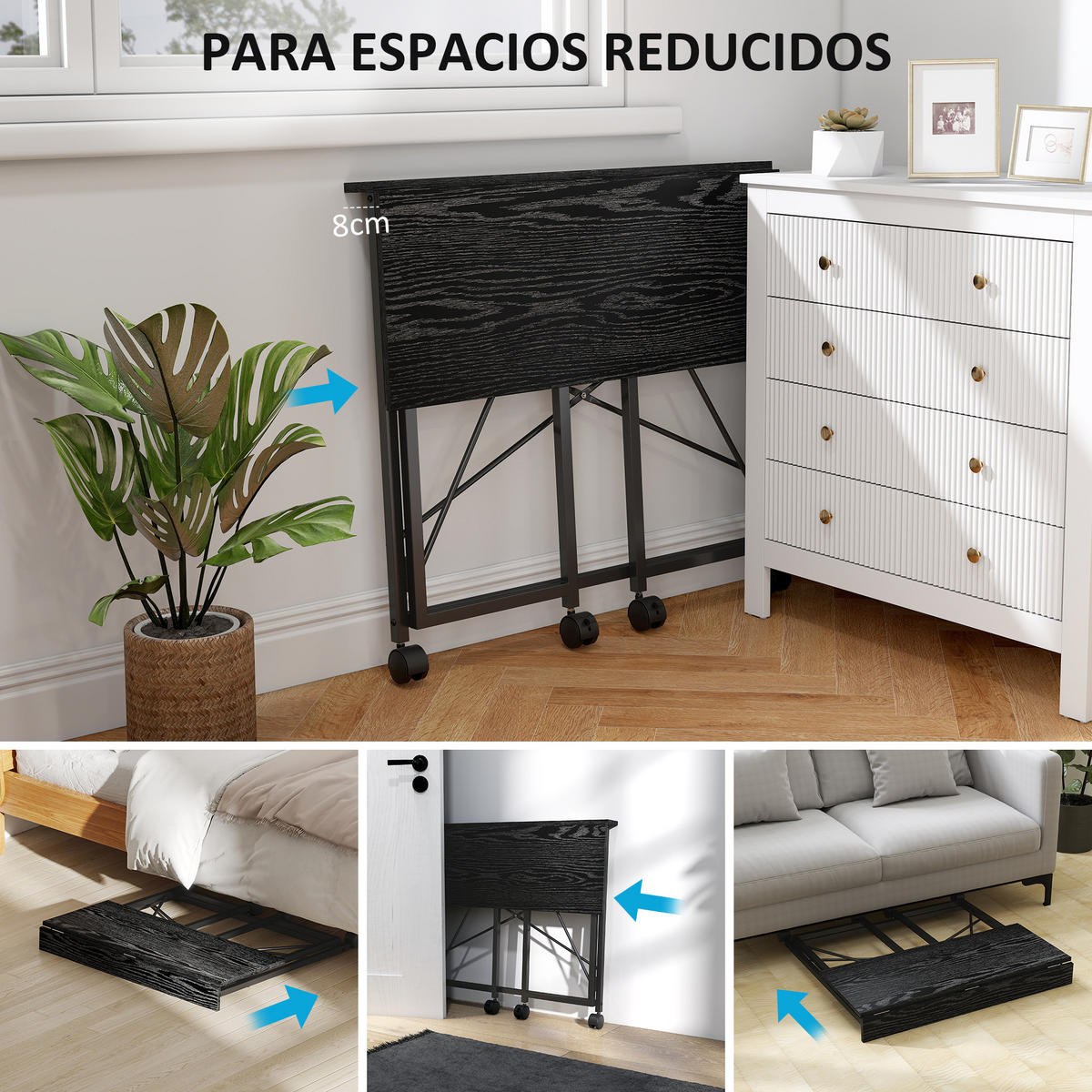 BÜROTISCH Schwarz 1 Stück - Schwarz, Holzwerkstoff (40/80/75cm) - GiPP
