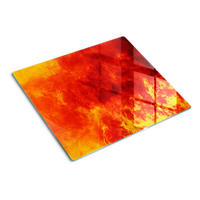 GLASPLATTE 60x52 cm Flamme - Rot, Glas (60/0.4/52cm) - TULUP