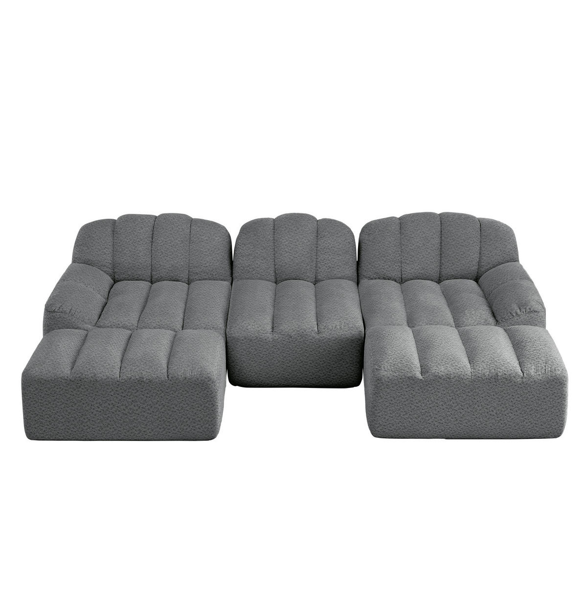 SOFA modular 3-Sitzer U-Form Grey - Grau, Kunststoff (165/79/288.1cm) - Meubliv
