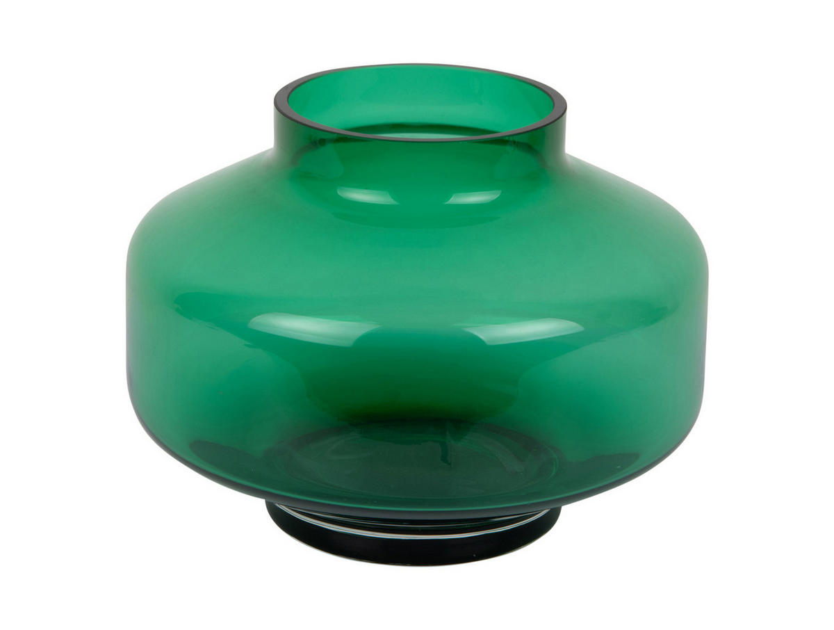 VASE Pasmoso Grün 22/22/16.5 cm - Grün, Glas (16.5cm) - Present Time