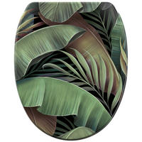 WC-SITZ mit Absenkautomatik & Top Fix Jungle - Grün, Holzwerkstoff (37.7/5.5/48cm) - Sanilo