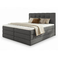 BOXSPRINGBETT Best Max - 160x200 - dunkelgrau (Inari 94) - Dunkelgrau/Schwarz, Holz/Holzwerkstoff (160/200cm) - Sofnet