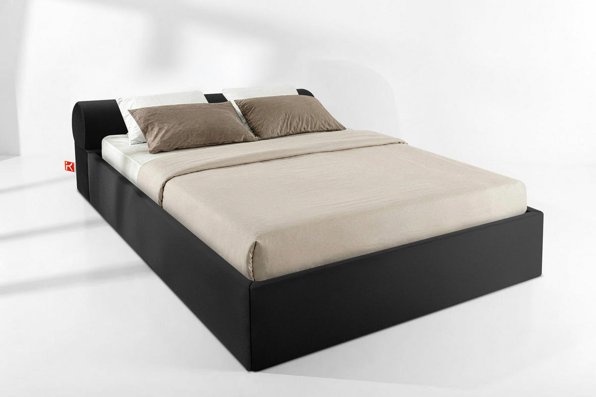 POLSTERBETT LUNEO - Schwarz, Holz/Holzwerkstoff (182/204cm) - KONSIMO®